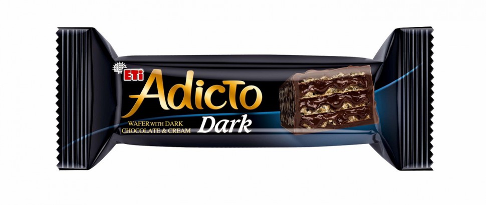 Вафли с какао -кремом из темного шоколада "Adicto Dark" 50гр