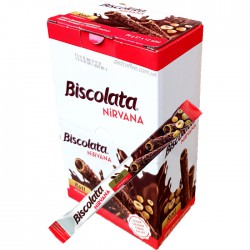 Вафельные трубочки"Biscolata" с мол.шоколадом и ореховой начинкой 28гр