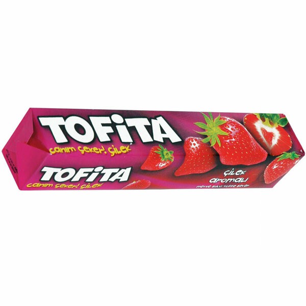 TOFITA конфеты жевательные со вкусом Клубника 12*20*47г 