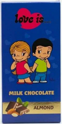 Love is... - молочный шоколад с дробленым миндалем 85 гр